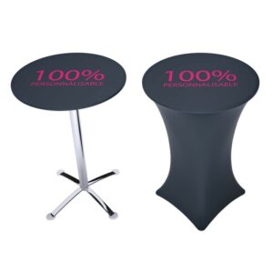 table mange debout avec housse personnalisée