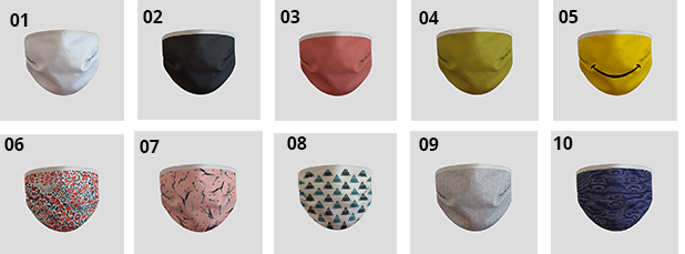 Sélection de modèle de masque réutilisable imprimé