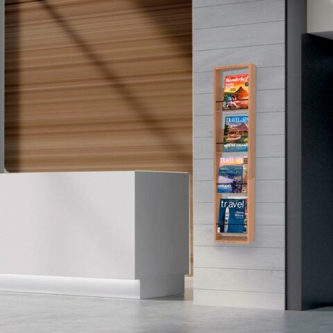 BPT Présentoir à prospectus double format A4 large 10 couches, porte-revues pour le bureau
